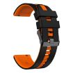Garmin Forerunner 645 Music 20mm Silicone Watch Band - Black+Orange - 2