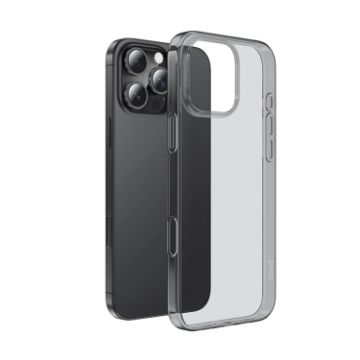 iPhone 16 Pro Max hoco Light Series Soft TPU Phone Case Transparent Black - 1