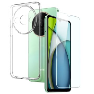 Xiaomi Redmi A3x 4G Transparent TPU Phone Case + Tempered Glass Film - 1