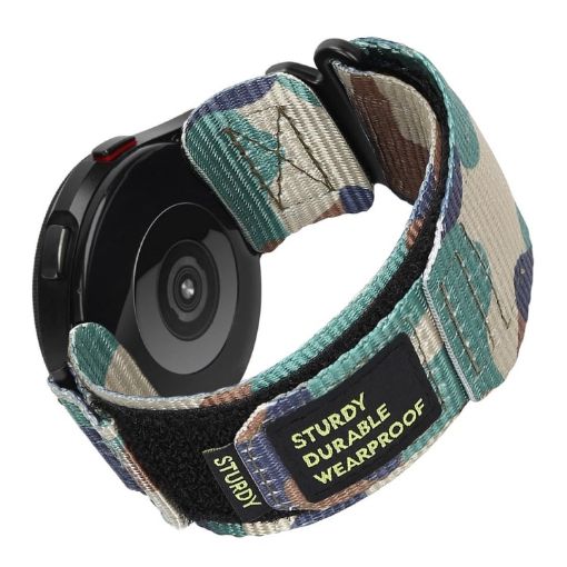 22mm Nylon Canvas Hook And Loop Watch Band - Jungle Camouflage - 1