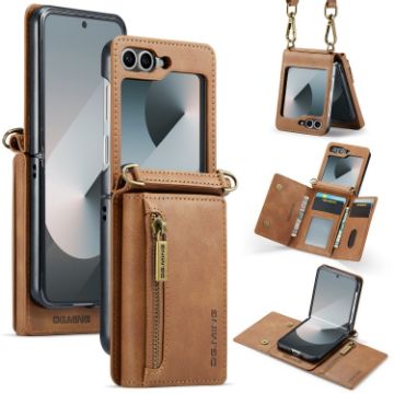 Samsung Galaxy Z Flip6 Leather Phone Case with RFID and Lanyard - 1