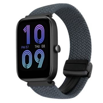 Amazfit Bip 3 Magnetic Buckle 20mm Braided Watch Band - Space Gray - 1