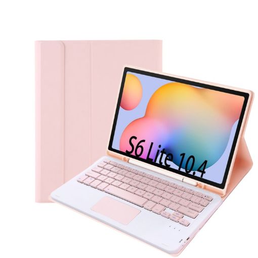 Pink Bluetooth Keyboard Leather Case for Samsung Galaxy Tab S6 Lite - 1