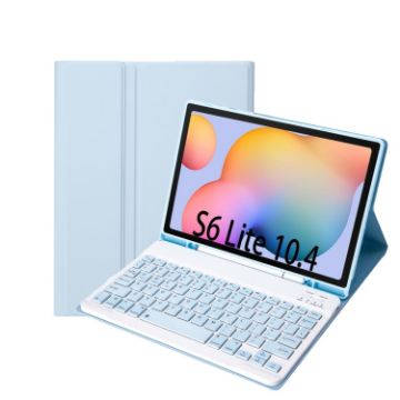 Samsung Galaxy Tab S6 Lite 10.4" Bluetooth Keyboard Leather Case White Ice - 1