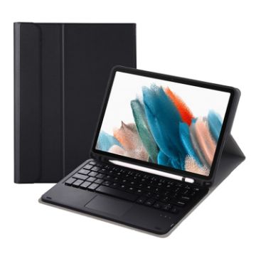 Bluetooth Keyboard Leather Case for Samsung Galaxy Tab A8 2021 (Black) - 1
