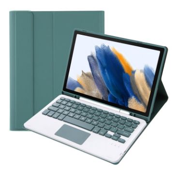 Samsung Galaxy Tab A8 2021 Bluetooth Keyboard Leather Case - Dark Green - 1