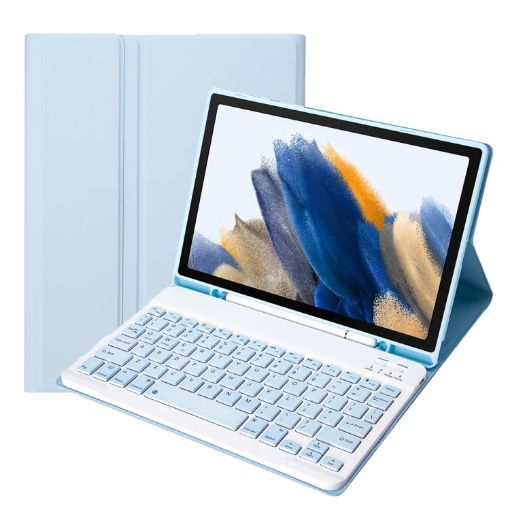 Samsung Galaxy Tab A8 10.5 2021 Bluetooth Keyboard Leather Case White Ice - 1