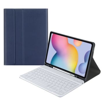 Samsung Galaxy Tab A7 10.4 2020 Bluetooth Keyboard Leather Case (Light Blue) - 1