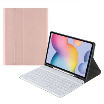 Samsung Galaxy Tab S7 Bluetooth Keyboard Leather Case - Rose Gold - 1
