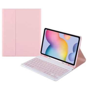 Samsung Galaxy Tab S9 FE+ Bluetooth Keyboard Leather Case (Pink) - 1