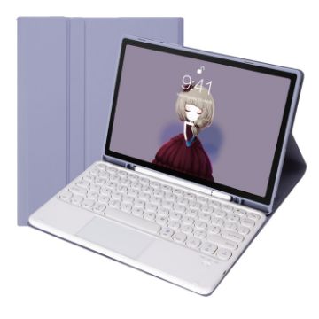 Samsung Galaxy Tab S9 FE Bluetooth Keyboard Leather Case (Purple) - 1