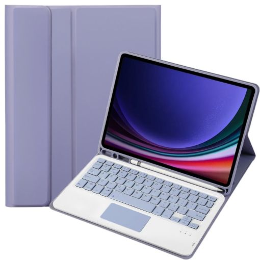 Samsung Galaxy Tab S9 FE A710B-A Purple TPU Bluetooth Keyboard Leather Case - 1