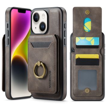iPhone 14 DG.MING K1 MagSafe Detachable Wallet RFID Back Cover Case - 1