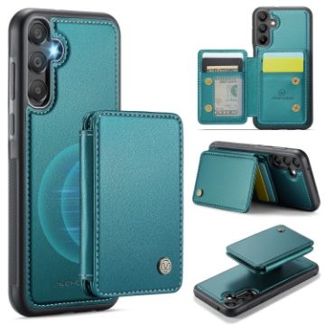 Samsung Galaxy A35 5G JEEHOOD J05 Leather Phone Case (Blue Green) - 1