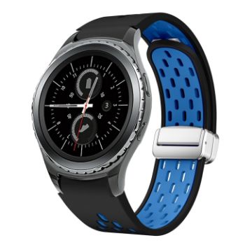 Samsung Gear S2 Classic Silicone Watch Band - Black Sky Blue - 1