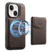 iPhone 15 Denior D19 MagSafe Card Slot Phone Case (Brown) - 1