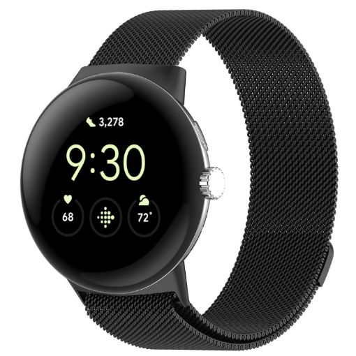 Google Pixel Watch 3 Milanese Metal Magnetic Band - Black - 1