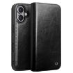 QIALINO Genuine Leather iPhone 16 Case - Black - 1