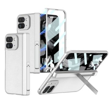 GKK Integrated Fold Hinge Leather Phone Case for Google Pixel 9 Pro Fold (White) - 1