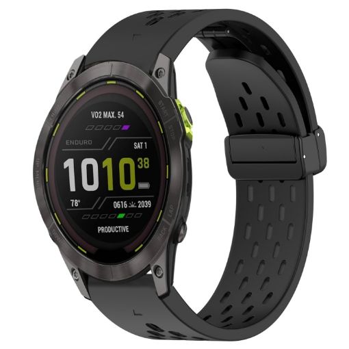 Garmin Enduro 26mm Silicone Watch Band - Black - 1
