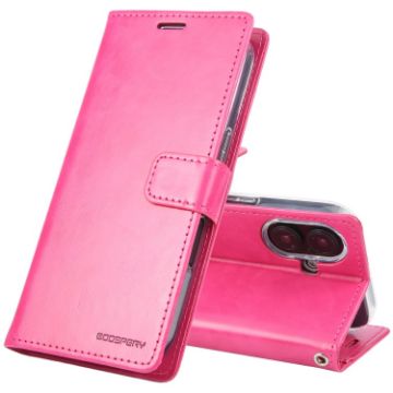 GOOSPERY BLUE MOON Crazy Horse Leather Case for iPhone 16 Plus - Rose Red - 1