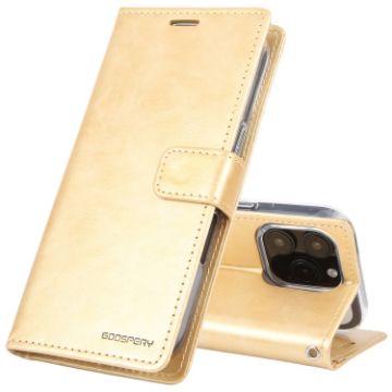 GOOSPERY BLUE MOON Crazy Horse Leather Case for iPhone 16 Pro - Gold - 1