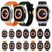 AP Silicone Watch Band for Apple Watch Series 10 42mm - Silver Orange - 6