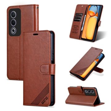 OPPO A3 Energy/A3x 5G Sheepskin Texture Flip Leather Phone Case - Brown - 1