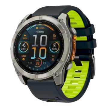 Garmin 22mm Silicone Watch Band - Black Lime - 1