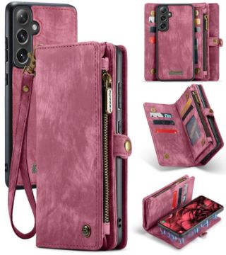 Samsung Galaxy S24 FE 5G CaseMe 008 Leather Phone Case (Wine) - 1