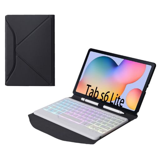 Samsung Galaxy Tab S6 Lite Bluetooth Keyboard Leather Case with Backlight - 1