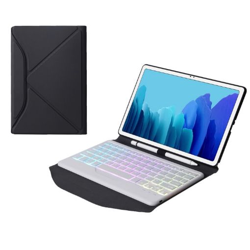 Samsung Galaxy Tab A7 10.4 2020 Bluetooth Keyboard Leather Case with Backlight - 1