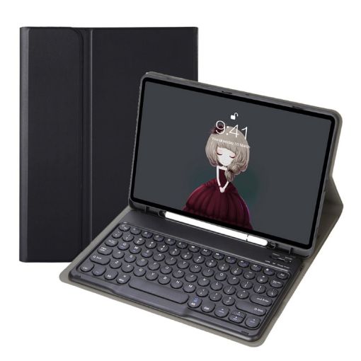 Samsung Galaxy Tab S6 Lite 10.4 Bluetooth Keyboard Leather Case - Black - 1