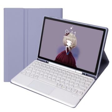Samsung Galaxy Tab S6 Lite 10.4" Bluetooth Keyboard Leather Case Purple - 1