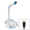 GK Desktop USB Dual Mic Condenser Microphone - White + Blue - 1