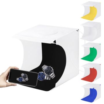 PULUZ 20cm LED Panels Portable Light Studio Tent Box Kit with Backdrops - 1