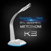 K3 Desktop Metal Base Omnidirectional 3.5mm Plug Wired Mic Condenser Microphone - 3