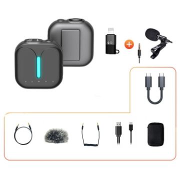 Outdoor Wireless Lavalier Microphone with Noise-Cancelling Technology - 1