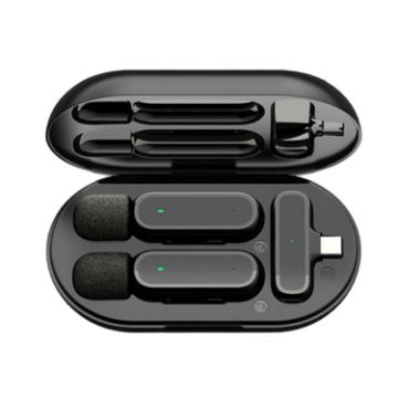 Wireless Lavalier Microphone with Charging Box - Type-C Interface - 1