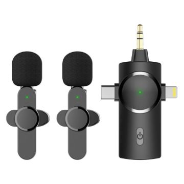 3 in 1 Noise Reduction Lavalier Wireless Microphone with Mic - 1
