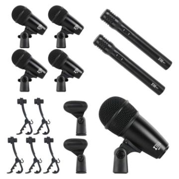 XTUGA MI7-G 7-Piece Drum Mic Kit - Wired Dynamic Microphone Set - 1