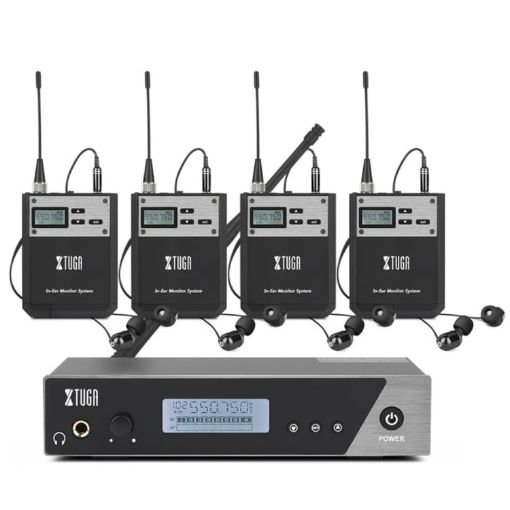 XTUGA IEM1100 Wireless In Ear Monitor System - 4 BodyPacks - 1