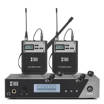 XTUGA IEM1100 Wireless In Ear Monitor System - 2 BodyPacks (UK Plug) - 1