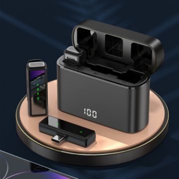 J88 Mini Wireless Collar Microphone - 8 Pin (Black) - 1