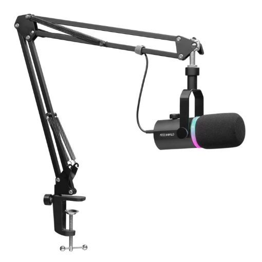 FEELWORLD PM1-AS XLR/USB Dynamic Microphone with Boom Arm - 1