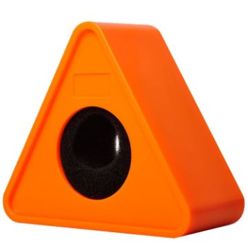 Interview Microphone Logo Flag Station - Triangular Orange - 1