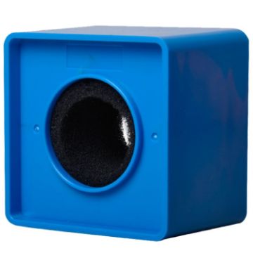 Blue Square Interview Microphone Logo Flag Station - 1
