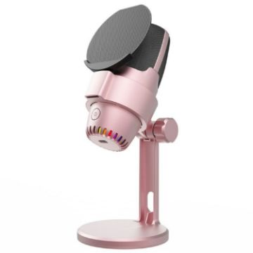 ME9 USB Microphone ENC Noise Reduction Desktop Microphone Pink - 1