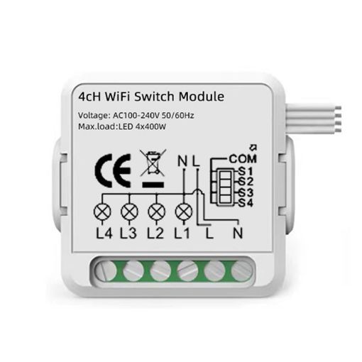WiFi Smart Switch 4CH for Alexa/Google Home/Tuya Smart Life APP - 1