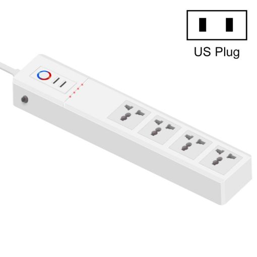 Smart Power Strip: WiFi 10A, 4 Holes, 2 USB, US Plug, SM-SO306-M - 1